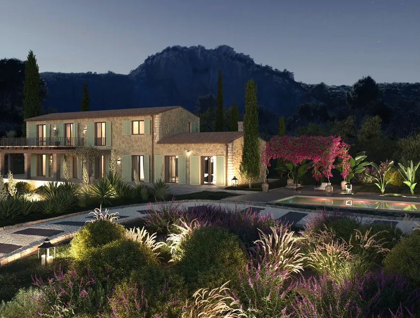 Vidunderlig grund med et licenseret byggeprojekt og havudsigt over Pollensa-bugten-4