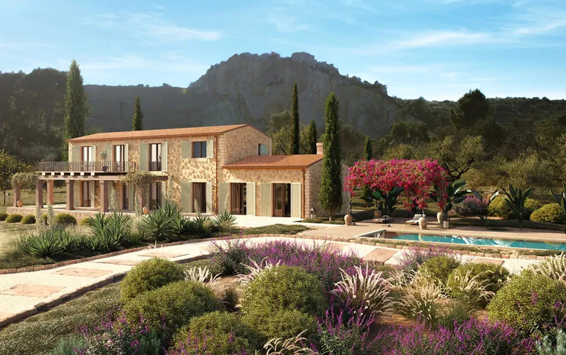 Vidunderlig grund med et licenseret byggeprojekt og havudsigt over Pollensa-bugten