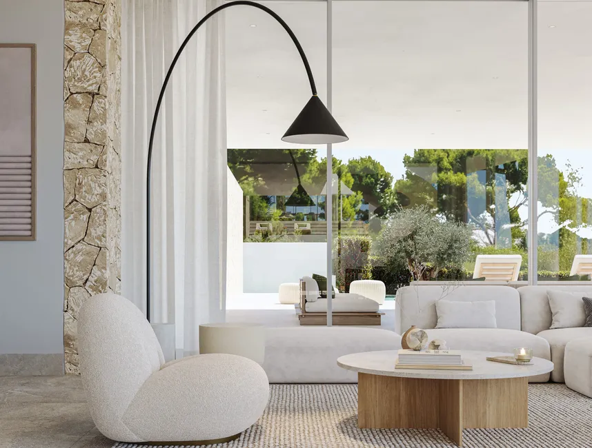 Modernas villas familiares de obra nueva con piscina privada y vistas al mar-11