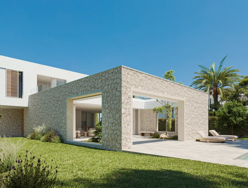 Modernas villas familiares de obra nueva con piscina privada y vistas al mar-13