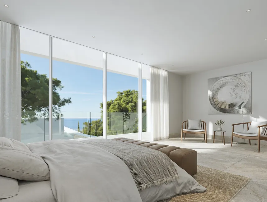 Modernas villas familiares de obra nueva con piscina privada y vistas al mar-7