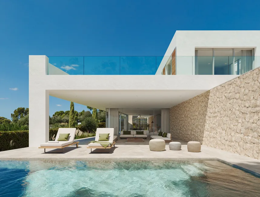 Modernas villas familiares de obra nueva con piscina privada y vistas al mar-5