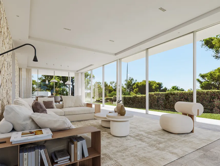 Modernas villas familiares de obra nueva con piscina privada y vistas al mar-9