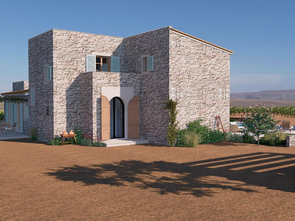 Terreny amb ruïna de pedra i projecte de restauració-10