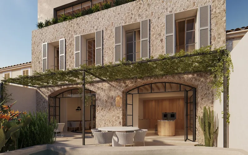 Proyecto de renovación en Artá: casa de pueblo con terraza, piscina y bodega