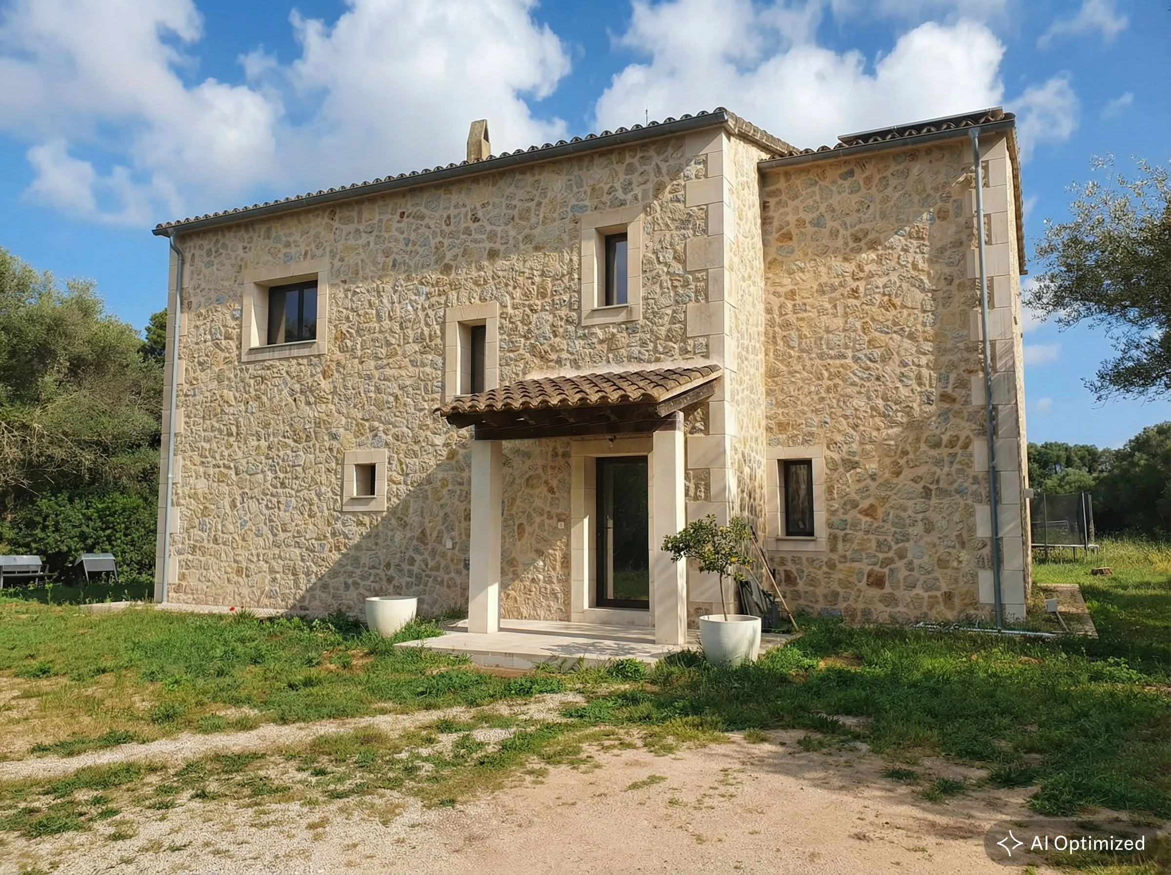 Finca de piedra natural de nueva construcción con piscina a las afueras de Sencelles-15