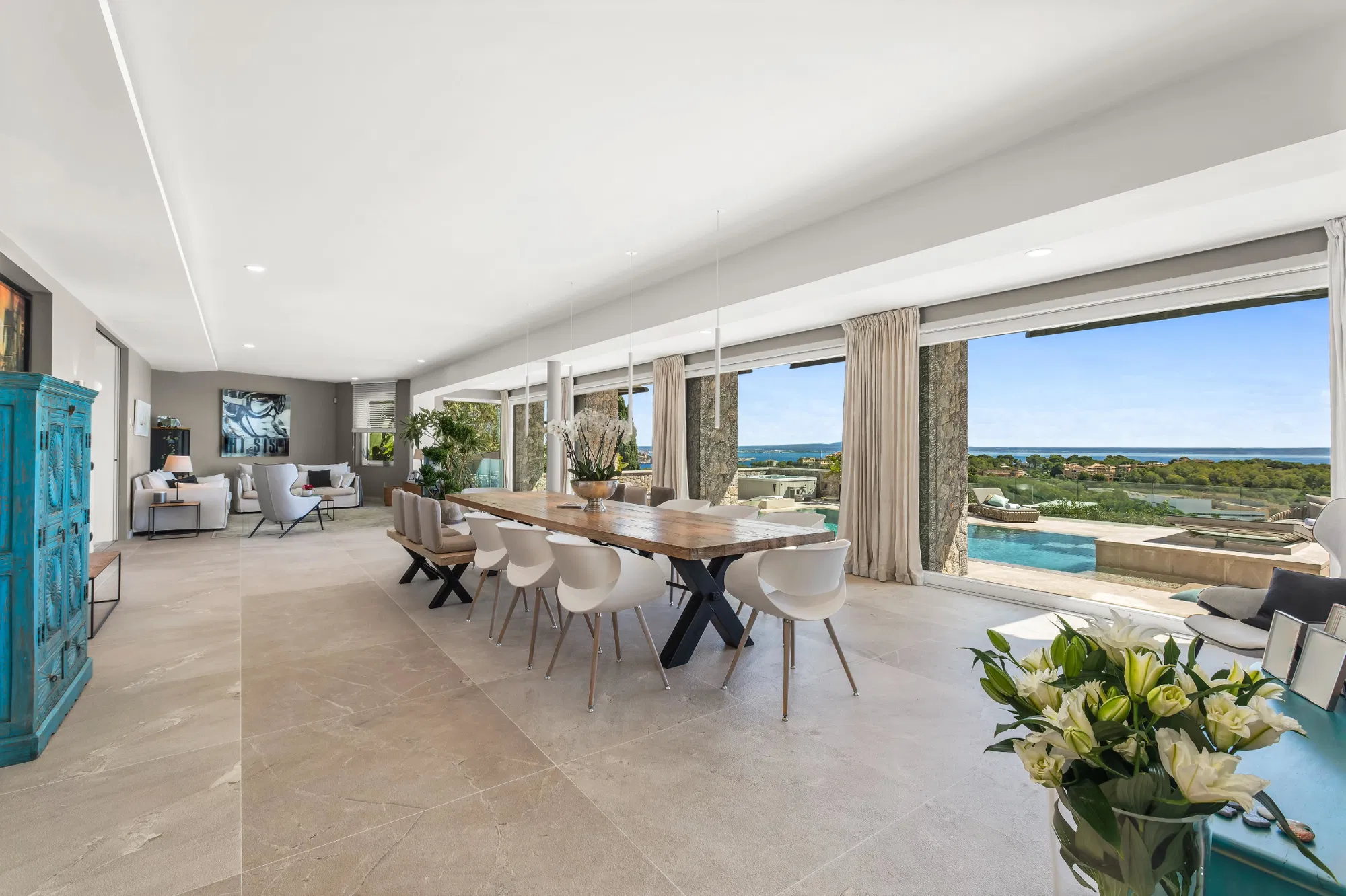 Villa con fantastica vista sul mare in posizione privilegiata a Bendinat-9