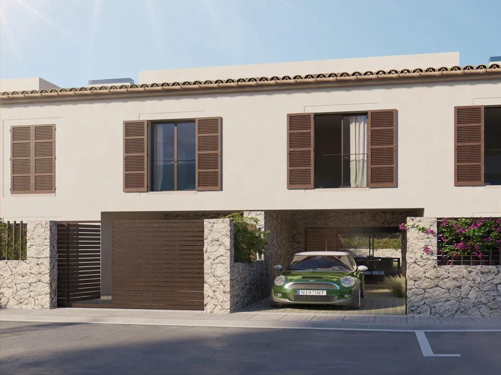 Xalet adossat modern amb jardí i piscina-7