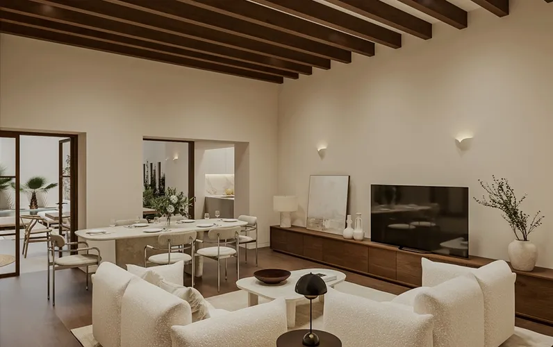 Moderna planta noble amb acollidora terrassa