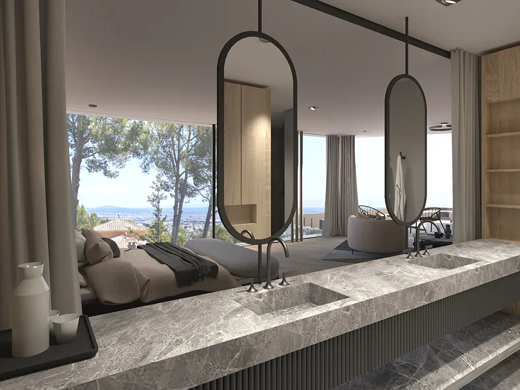 Eccezionale villa con vista mare in costruzione a Son Vida, Palma di Maiorca-9