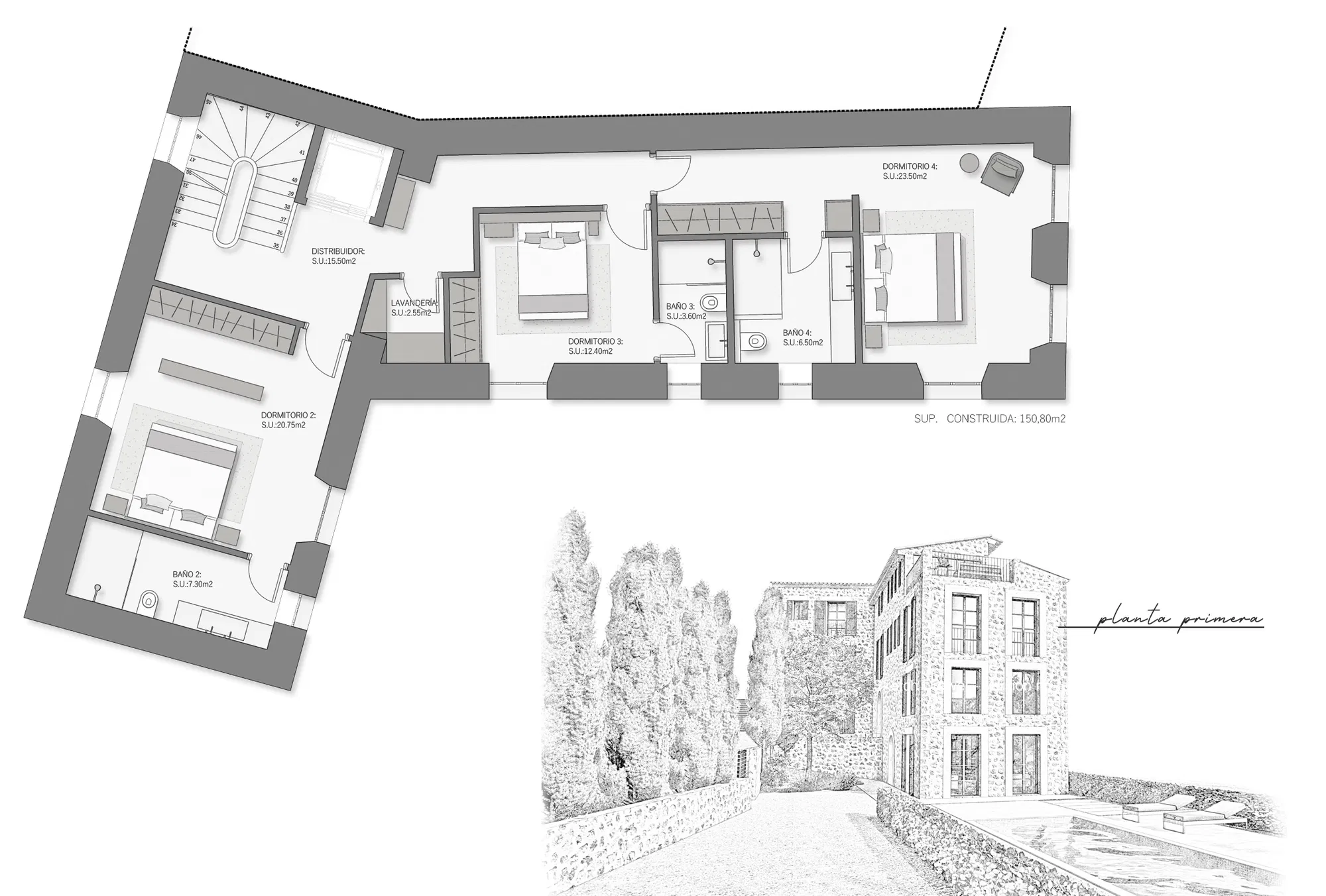 Casa antigua para reformar con proyecto, listo para construir-11