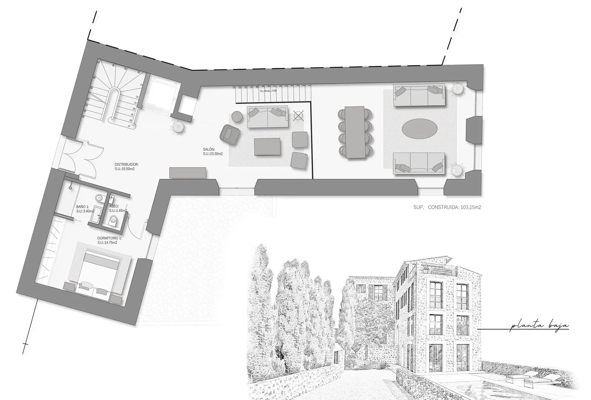 Casa antigua para reformar con proyecto, listo para construir-10