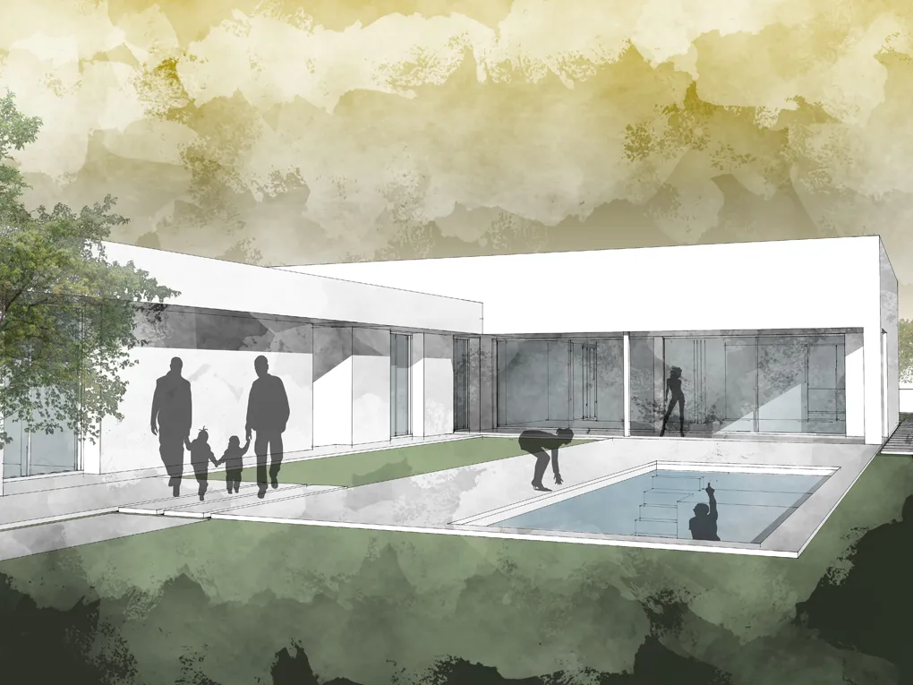 Plot with building project close to the sea-1