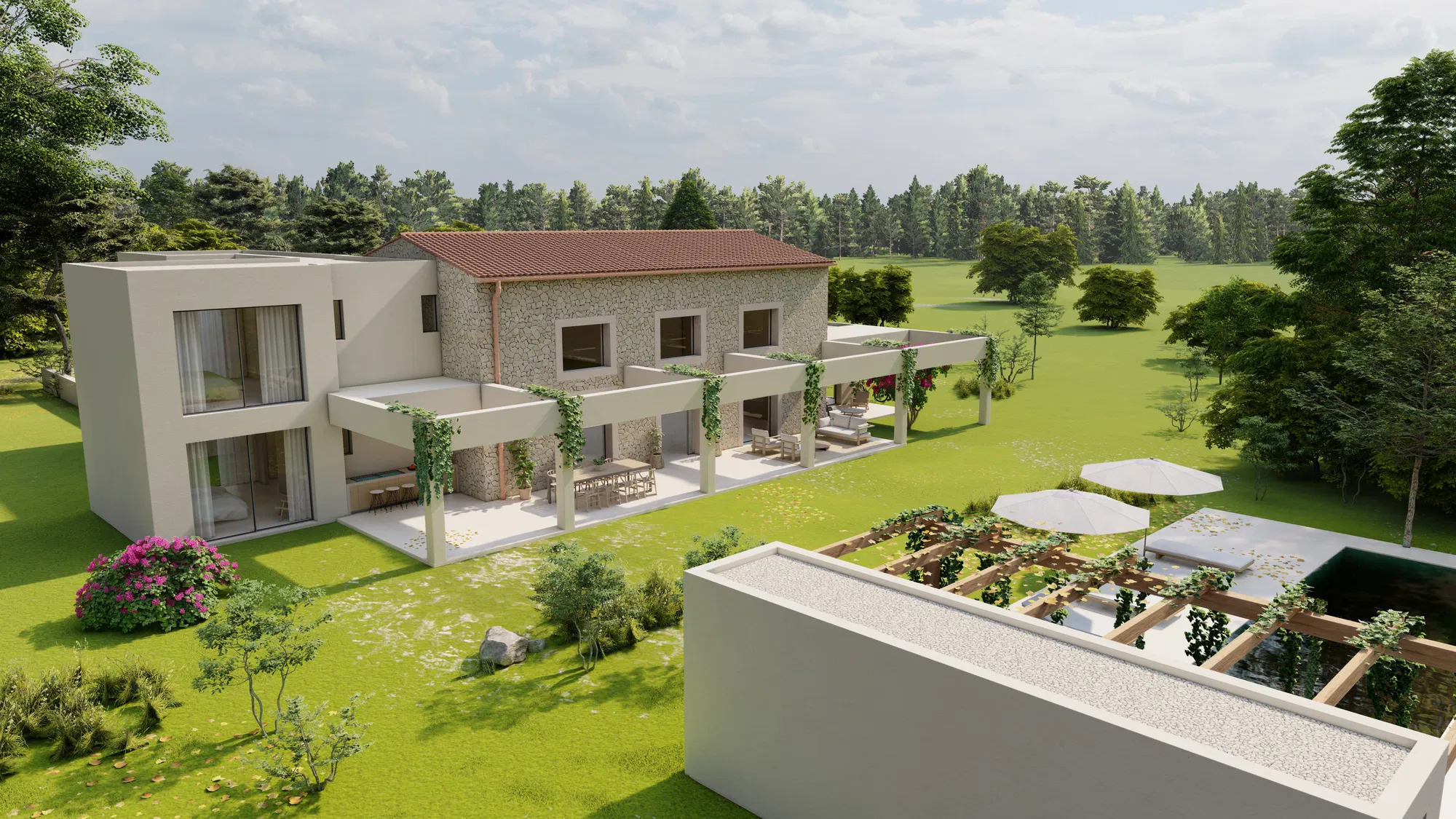 Terrain rustique avec projet et vue sur la montagne-5