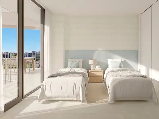 Havelejlighed i et moderne nybygget kompleks med en stor fælles pool-11