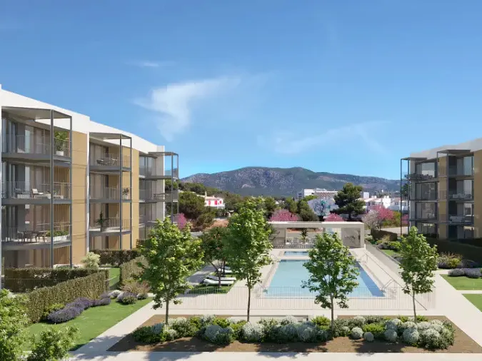 Havelejlighed i et moderne nybygget kompleks med en stor fælles pool-14