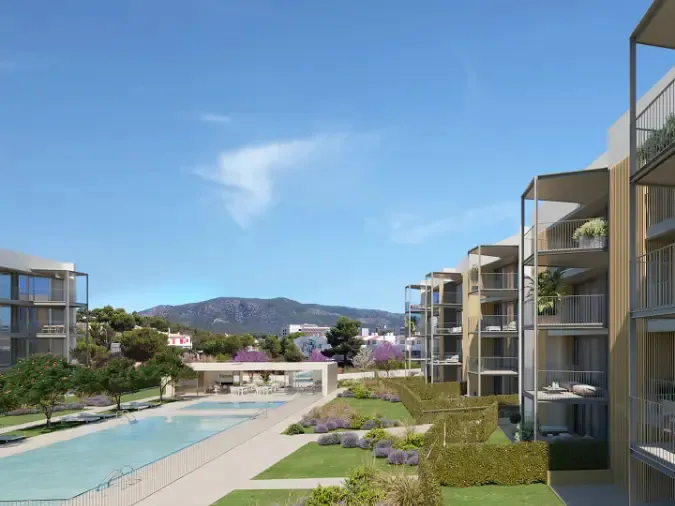 Appartement avec jardin dans un nouveau complexe moderne avec une grande piscine commune-3