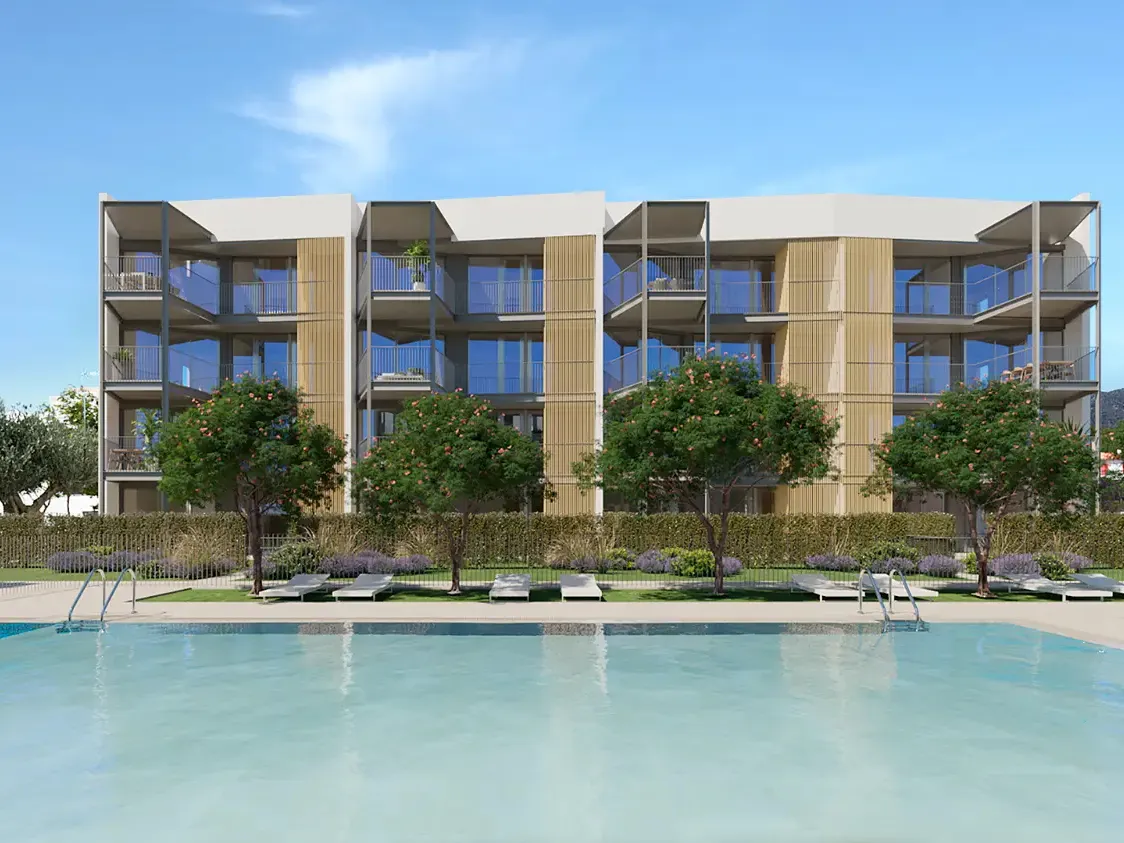 Havelejlighed i et moderne nybygget kompleks med en stor fælles pool-15