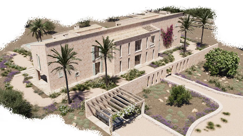 Elegant natural stone finca with sea views-11