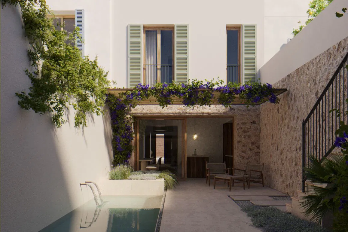 Townhouse with elevator and pool - Mediterranean retreat with approved renovation project-1