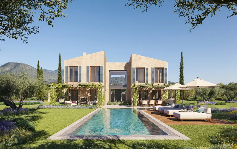 Współczesny projekt ośrodka wypoczynkowego w pobliżu gór Tramuntana na Majorce