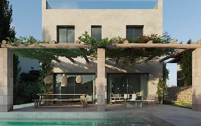 Exclusiva villa de nueva construcción en Colònia de Sant Pere: sueño mediterráneo con piscina y vistas al mar
