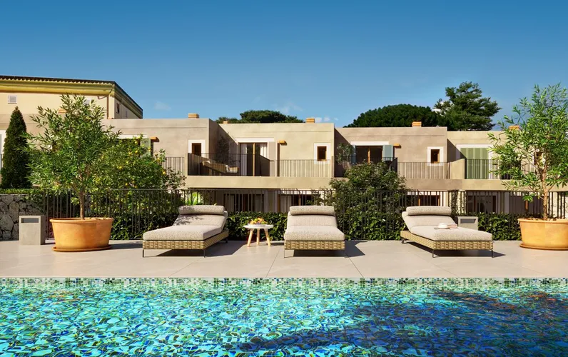 Stilfuldt nybygget rækkehus med have og fælles pool i Artà