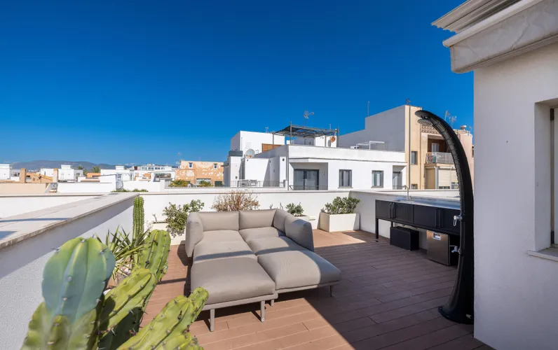 Elegant townhouse with spacious patio and rooftop terrace