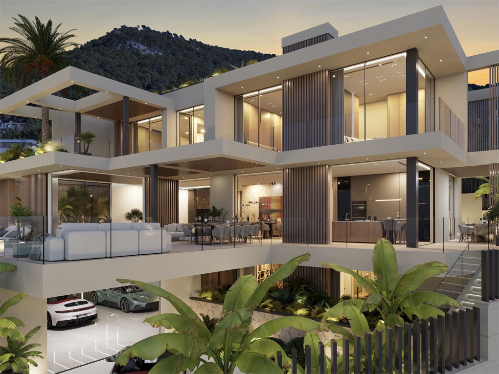 Plot with approved building permit and complete architectural project: Luxury villa with pool and partial sea views-12