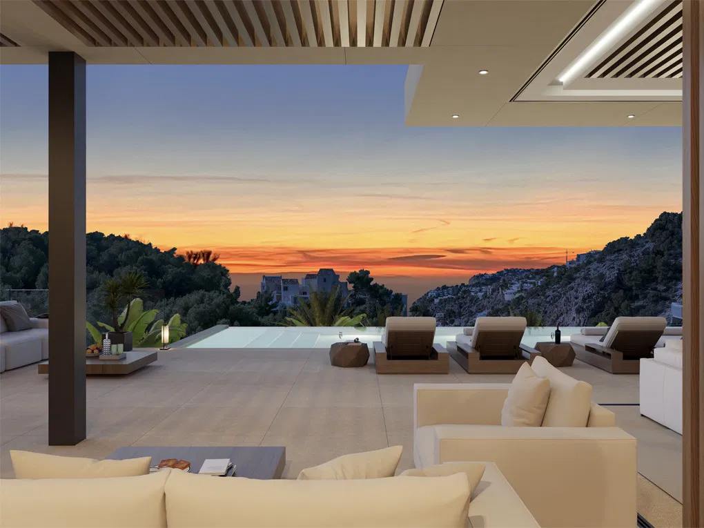Plot with approved building permit and complete architectural project: Luxury villa with pool and partial sea views-14
