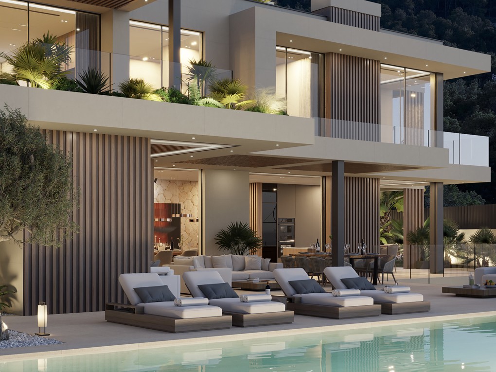 Plot with approved building permit and complete architectural project: Luxury villa with pool and partial sea views-11