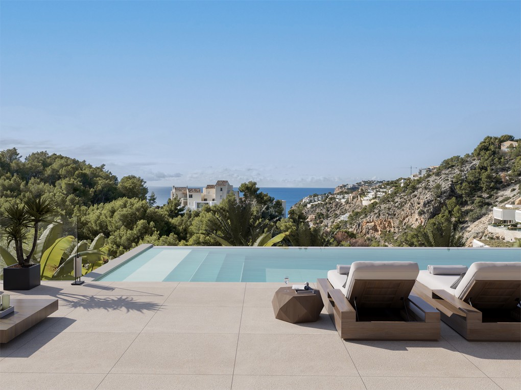 Plot with approved building permit and complete architectural project: Luxury villa with pool and partial sea views-13