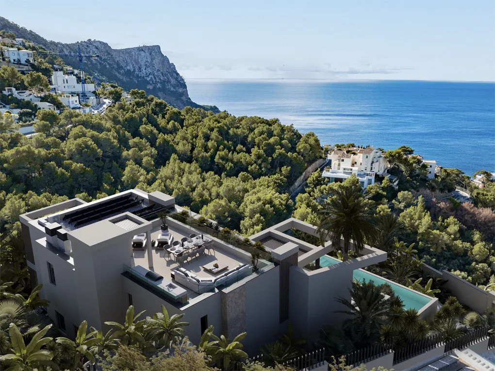 Plot with approved building permit and complete architectural project: Luxury villa with pool and partial sea views-1