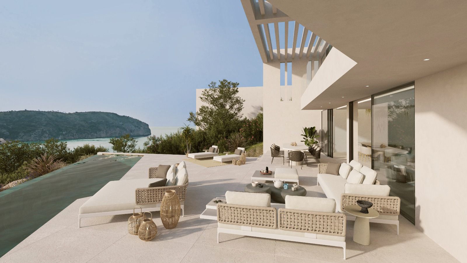 Villa di recente costruzione in stile contemporaneo con vista sul mare e sulla baia-2