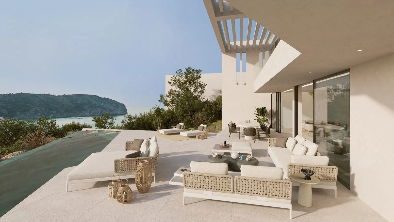 Villa di recente costruzione in stile contemporaneo con vista sul mare e sulla baia-2