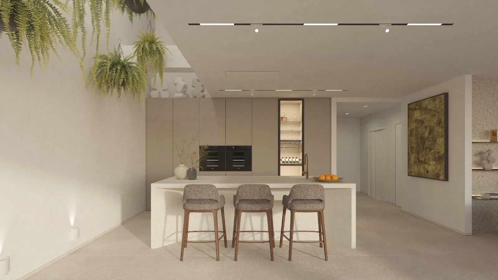 Villa di recente costruzione in stile contemporaneo con vista sul mare e sulla baia-7