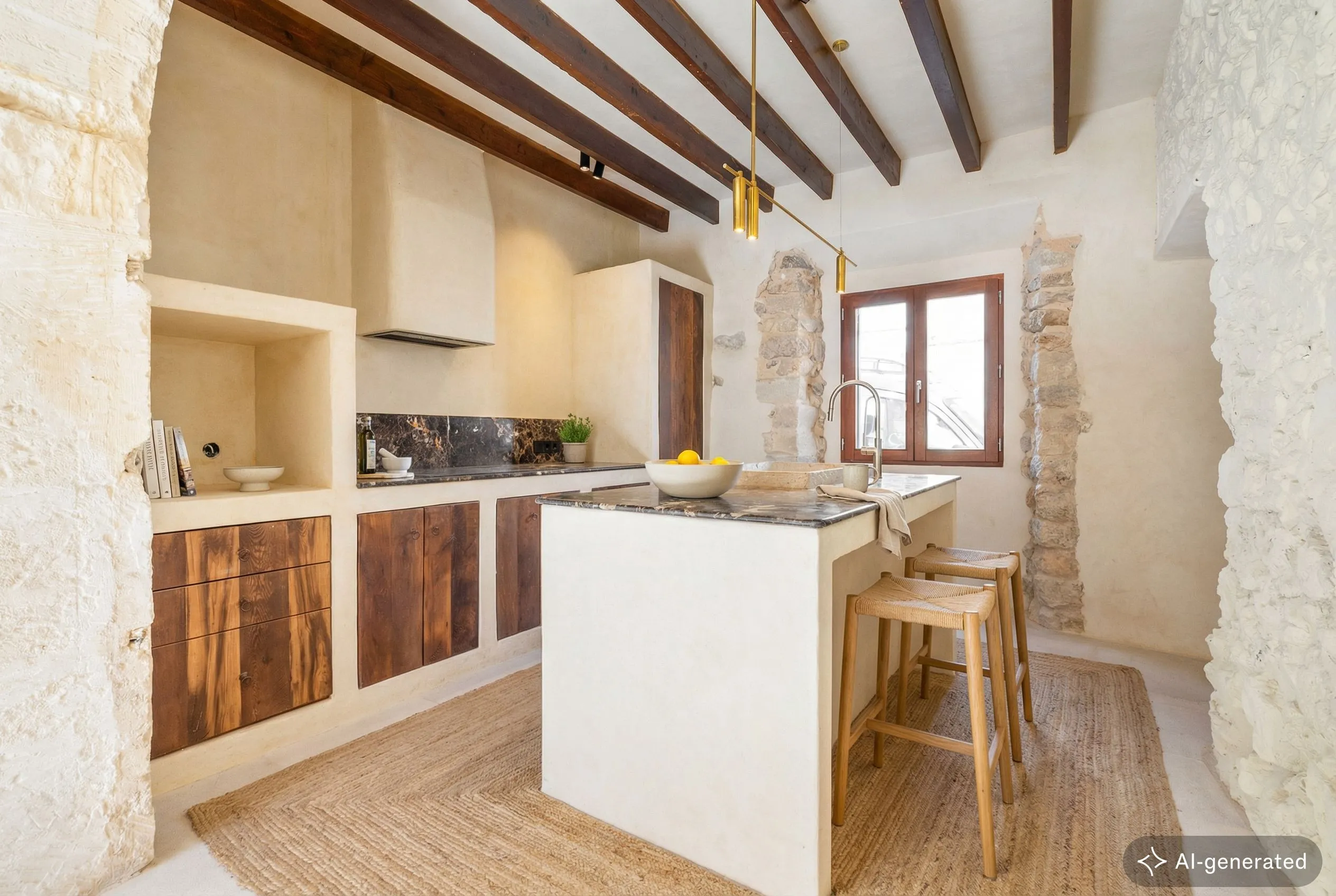 Renovated townhouse with a pool in Selva-2