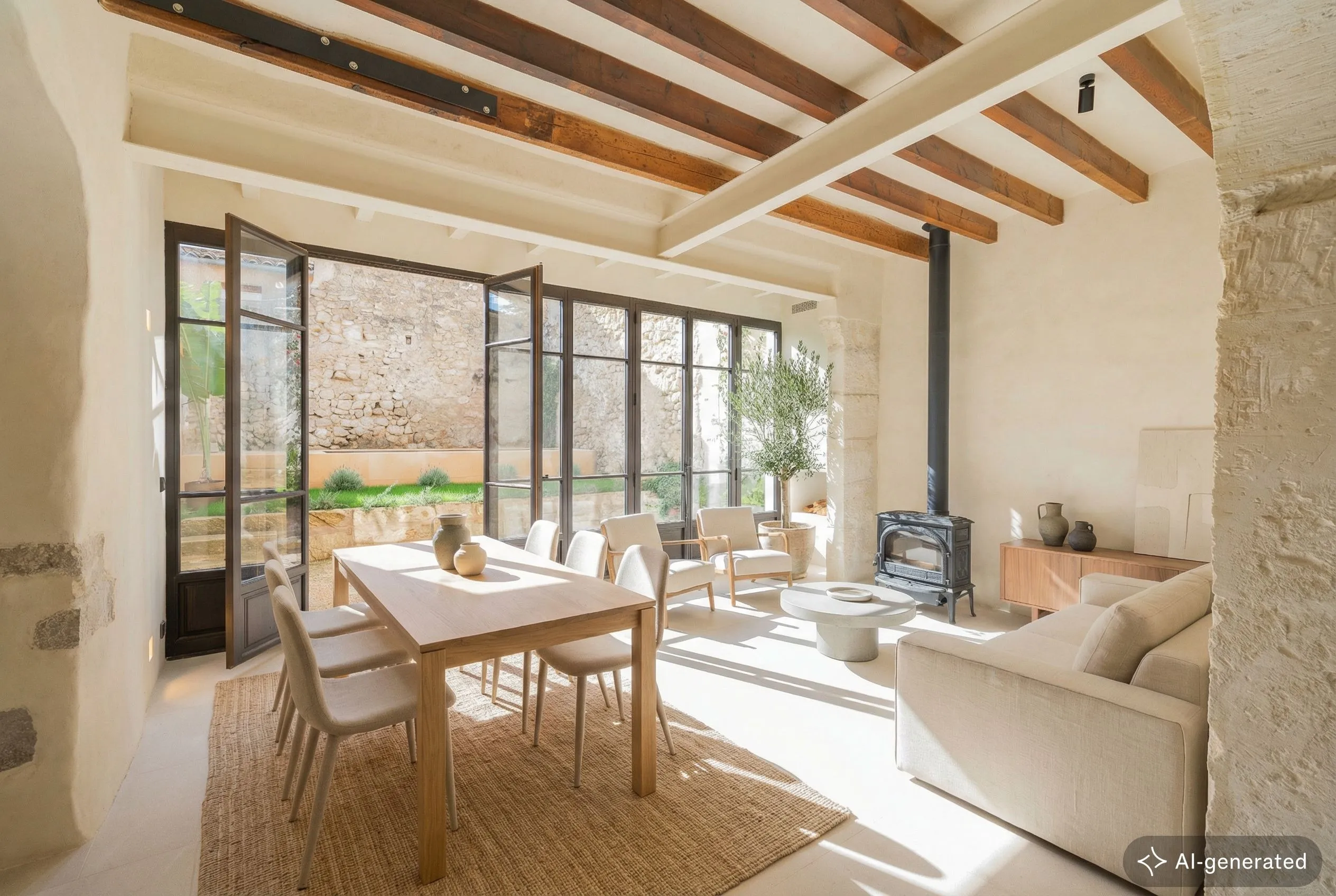 Renovated townhouse with a pool in Selva-1