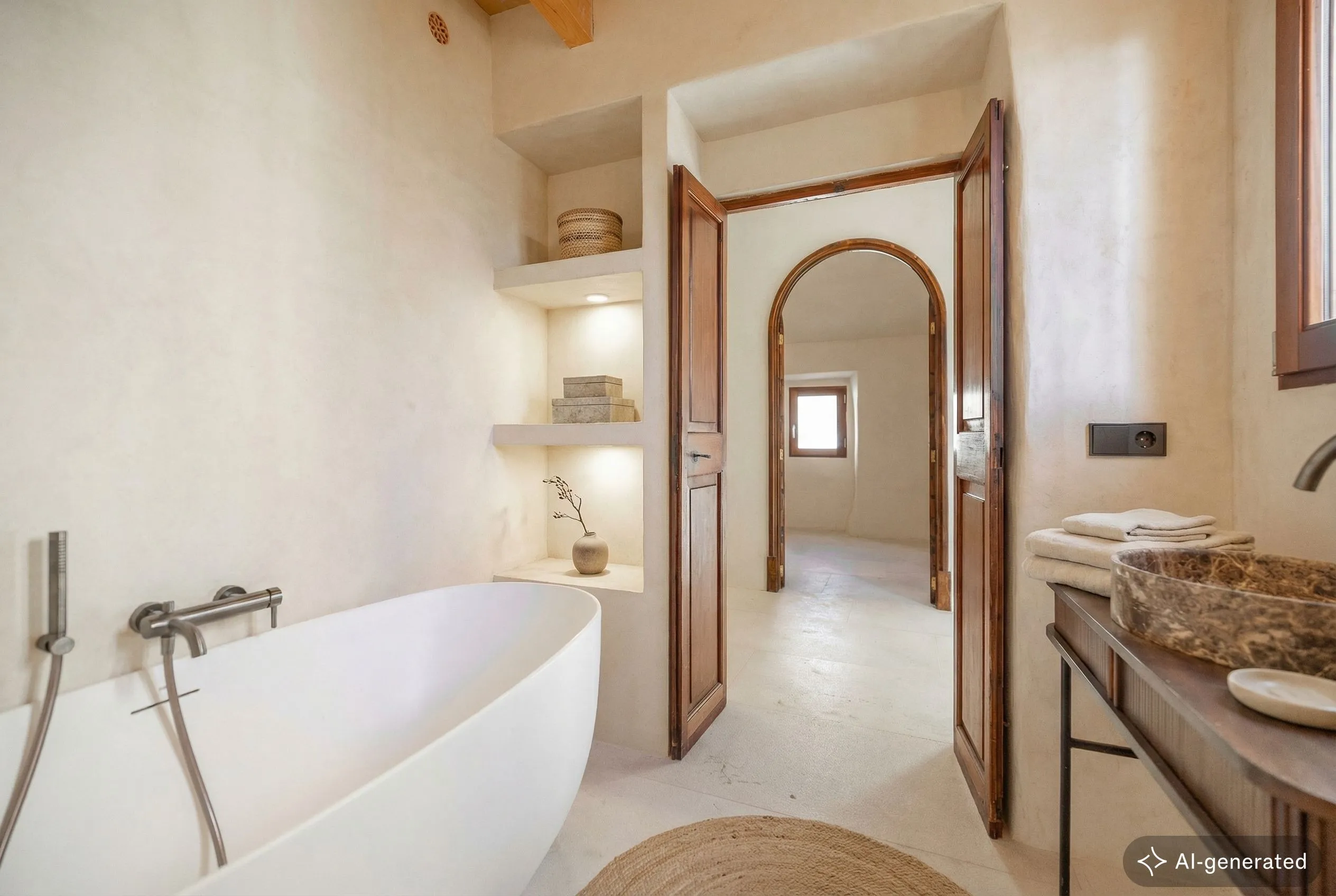 Renovated townhouse with a pool in Selva-9