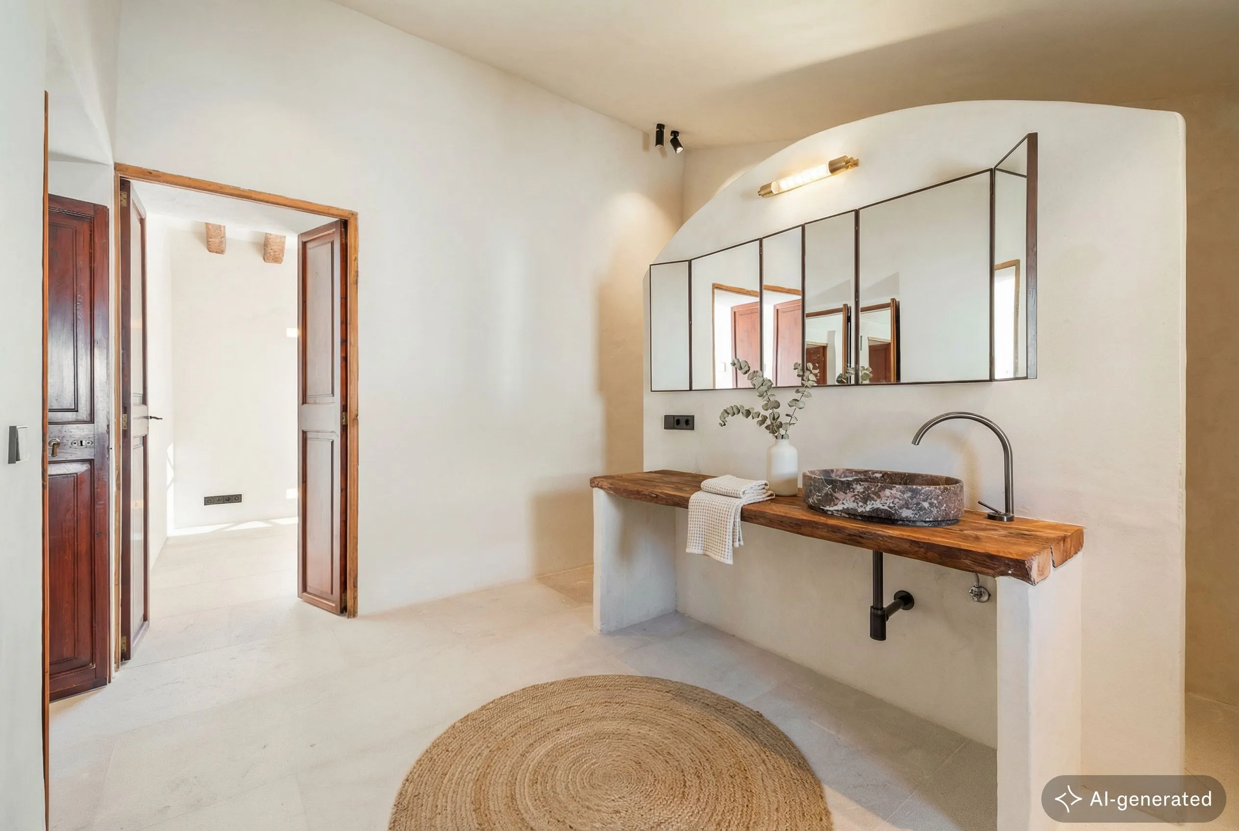 Renovated townhouse with a pool in Selva-7