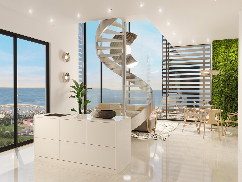 Luxurious penthouse with roof terrace and plunge pool in newly-built residential complex