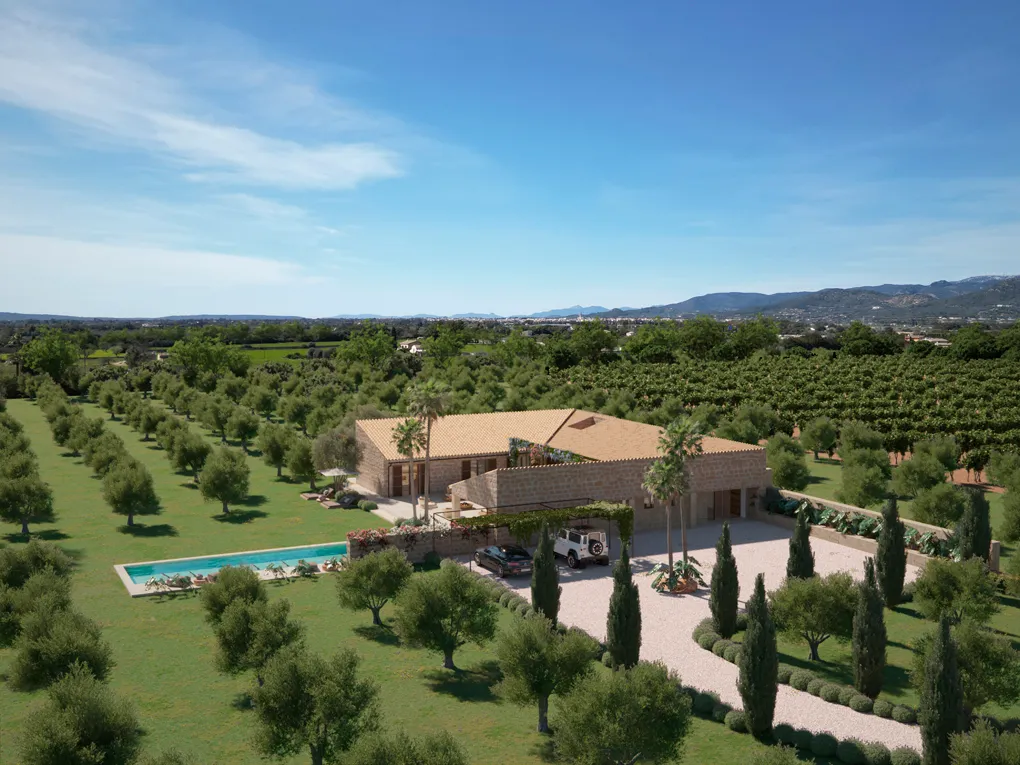 Modern finca-project met wijngaarden en uitzicht op het platteland-9