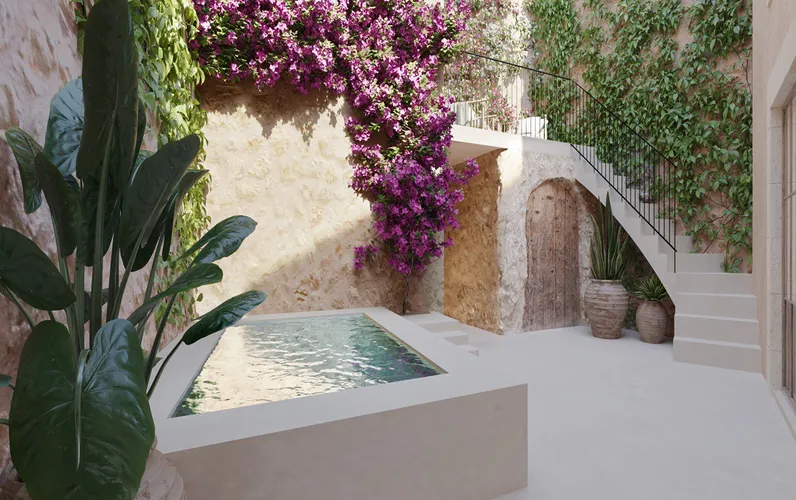 Casa de pueblo única con patio, piscina y fantásticas vistas en Artá