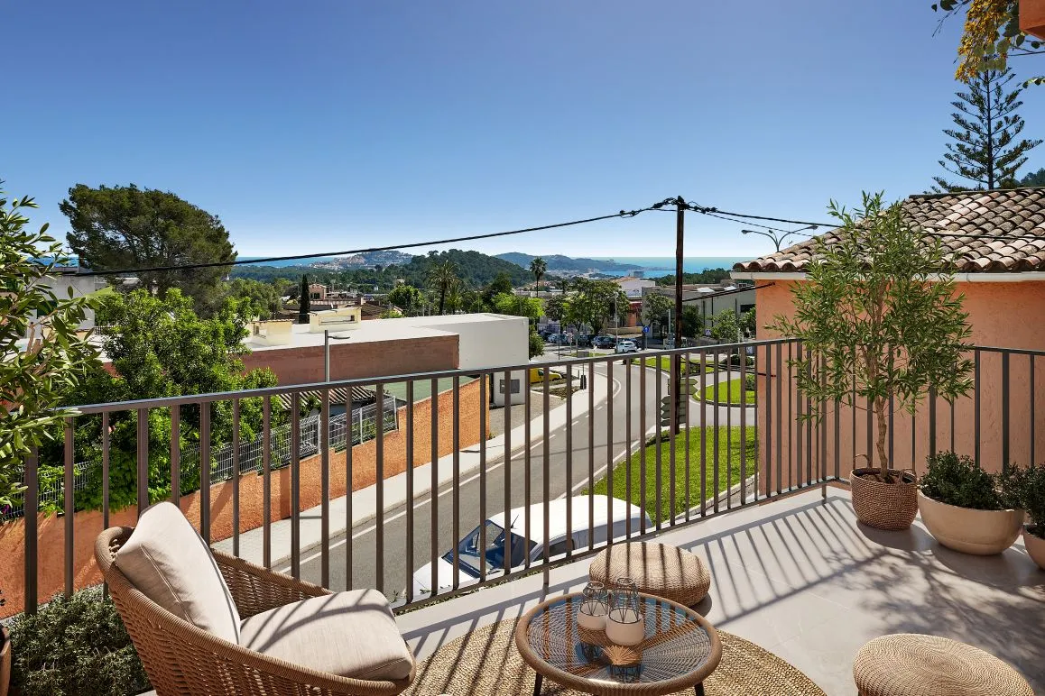 Moderna villetta a schiera con piscina comunale vicino alla spiaggia-4