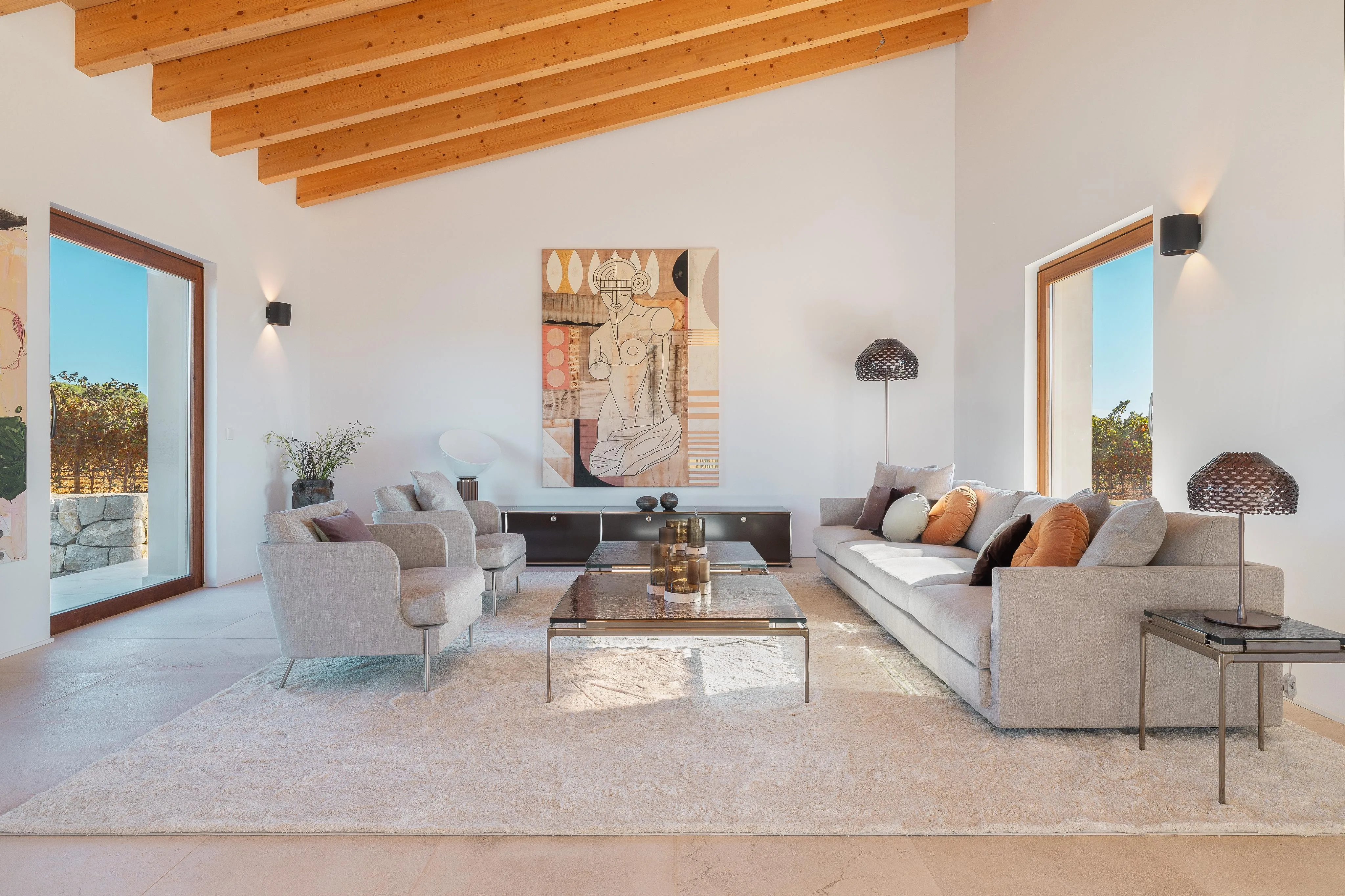 Finca arquitectónica para amantes del vino en Biniali-10