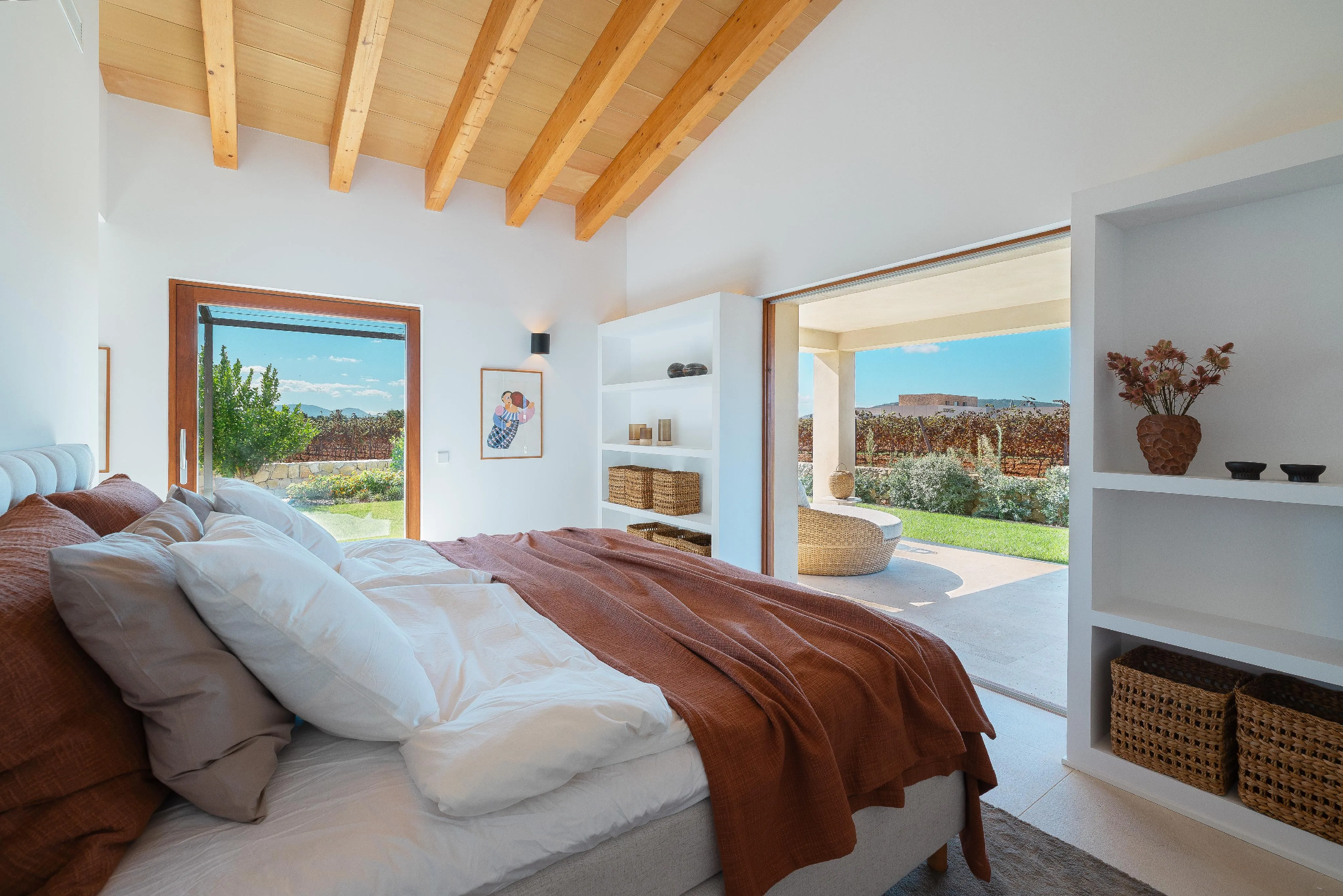 Finca arquitectónica para amantes del vino en Biniali-20