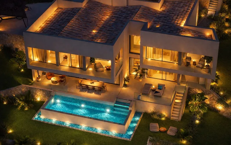 Moderne nieuwbouwvilla met uitzicht in Sa Font Seca