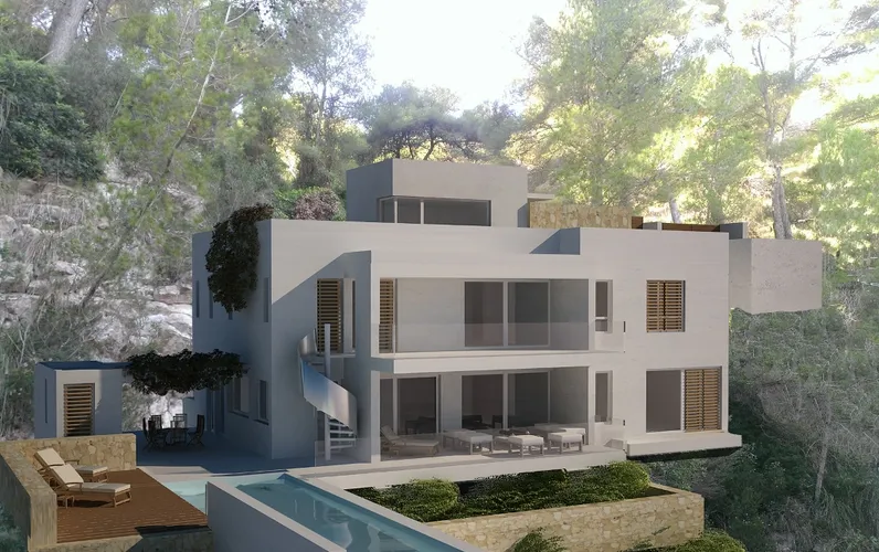 Terreno con progetto in posizione privilegiata con vista sul mare, Costa de Canyamel