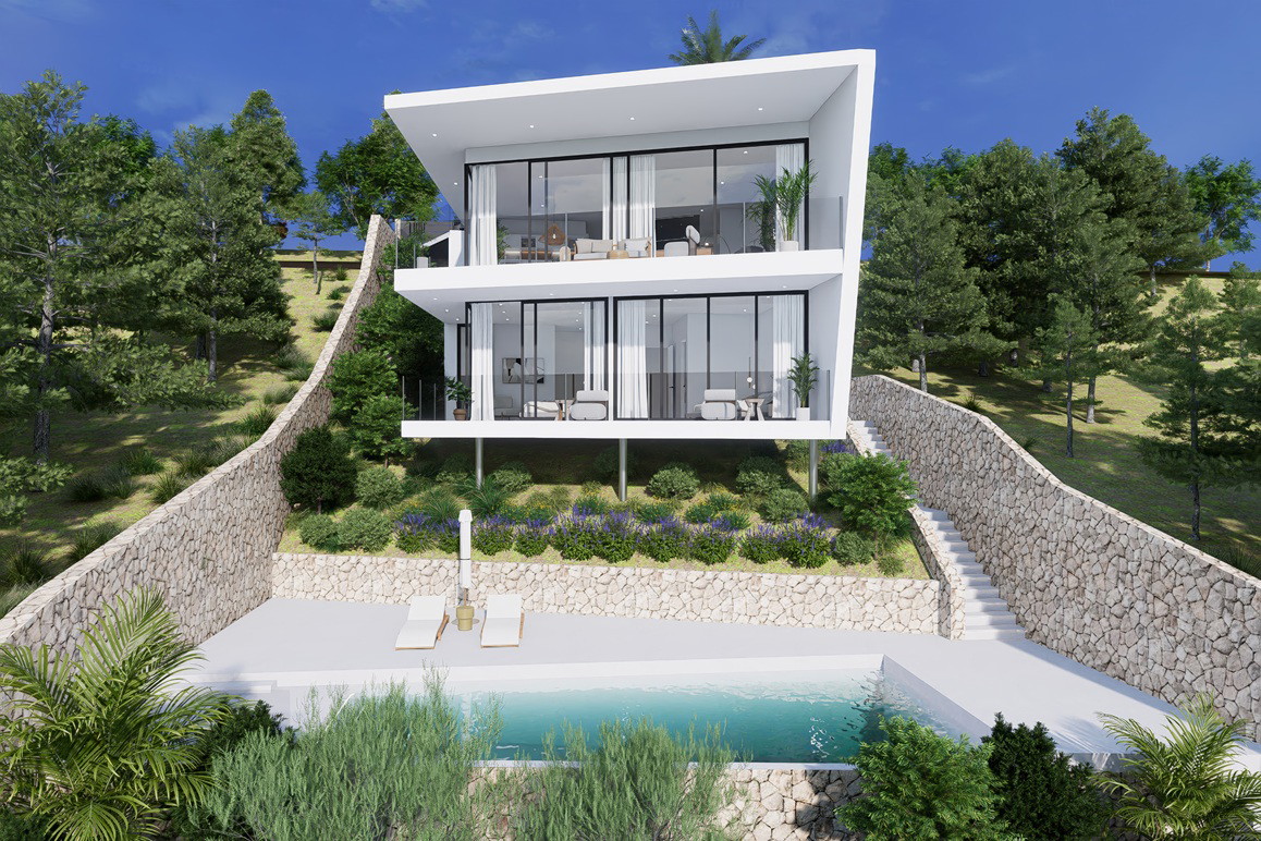 Parcel·la exclusiva amb llicència d'obres per a una nova vila, amb vistes panoràmiques i al mar.-3