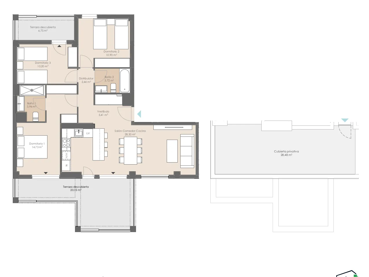 Newly built penthouse with private rooftop terrace and sea view-16